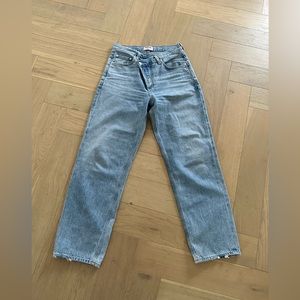 Agolde crossover (criss cross) jean size 26 light wash straight leg
